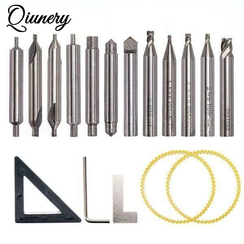 Qiunery Milling Cutter Drill Bit Set, High Hardness Sleeve Vertical Spare Parts Tool, High Speed Steel Milling Cutter Drill Bit Set For Vertical Machine, Key Machine