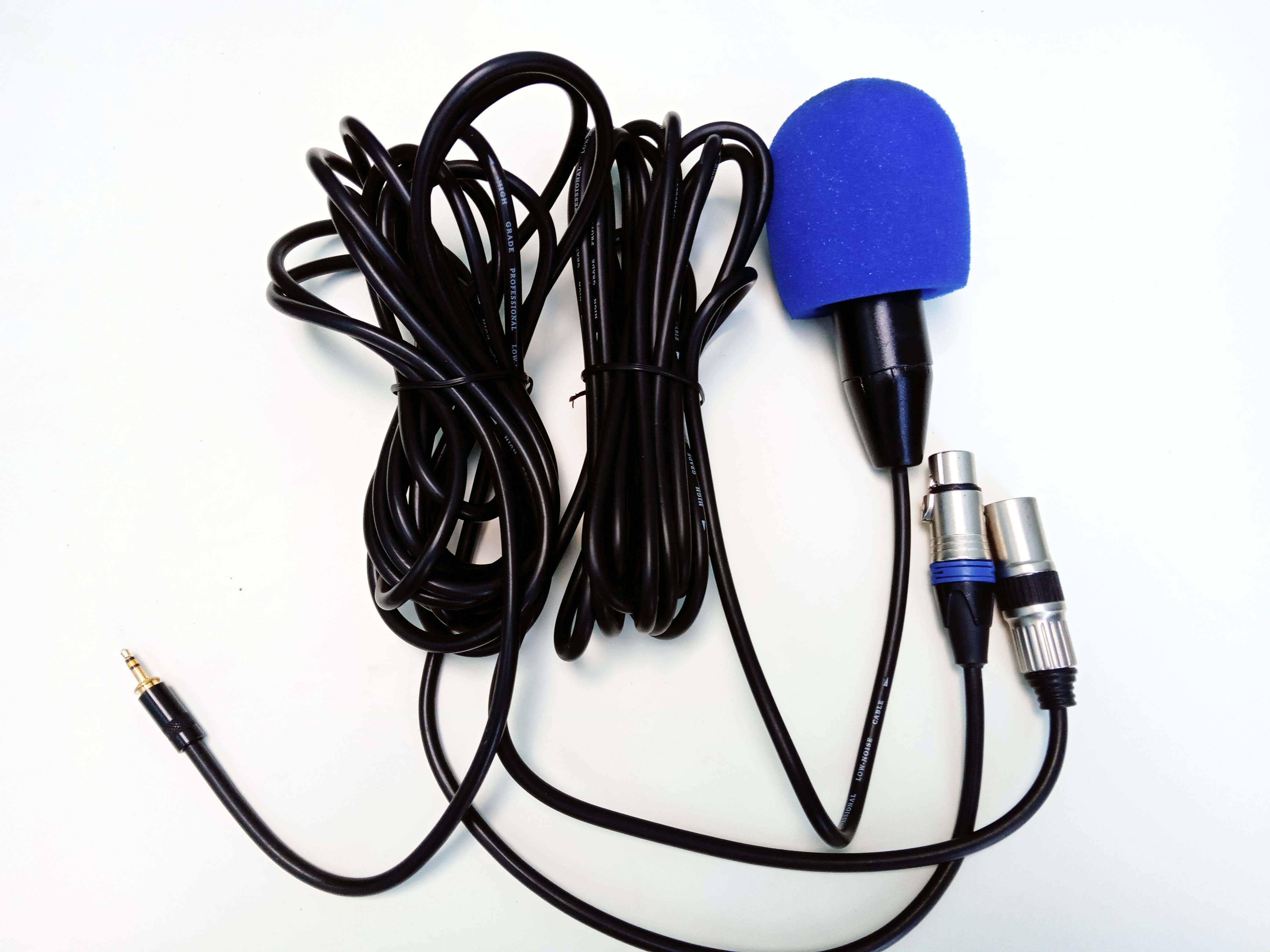 WAZ Microphone for Camera using Shure 959 mic Coil with 24- 30 feet Long Wire 3.5mm jack