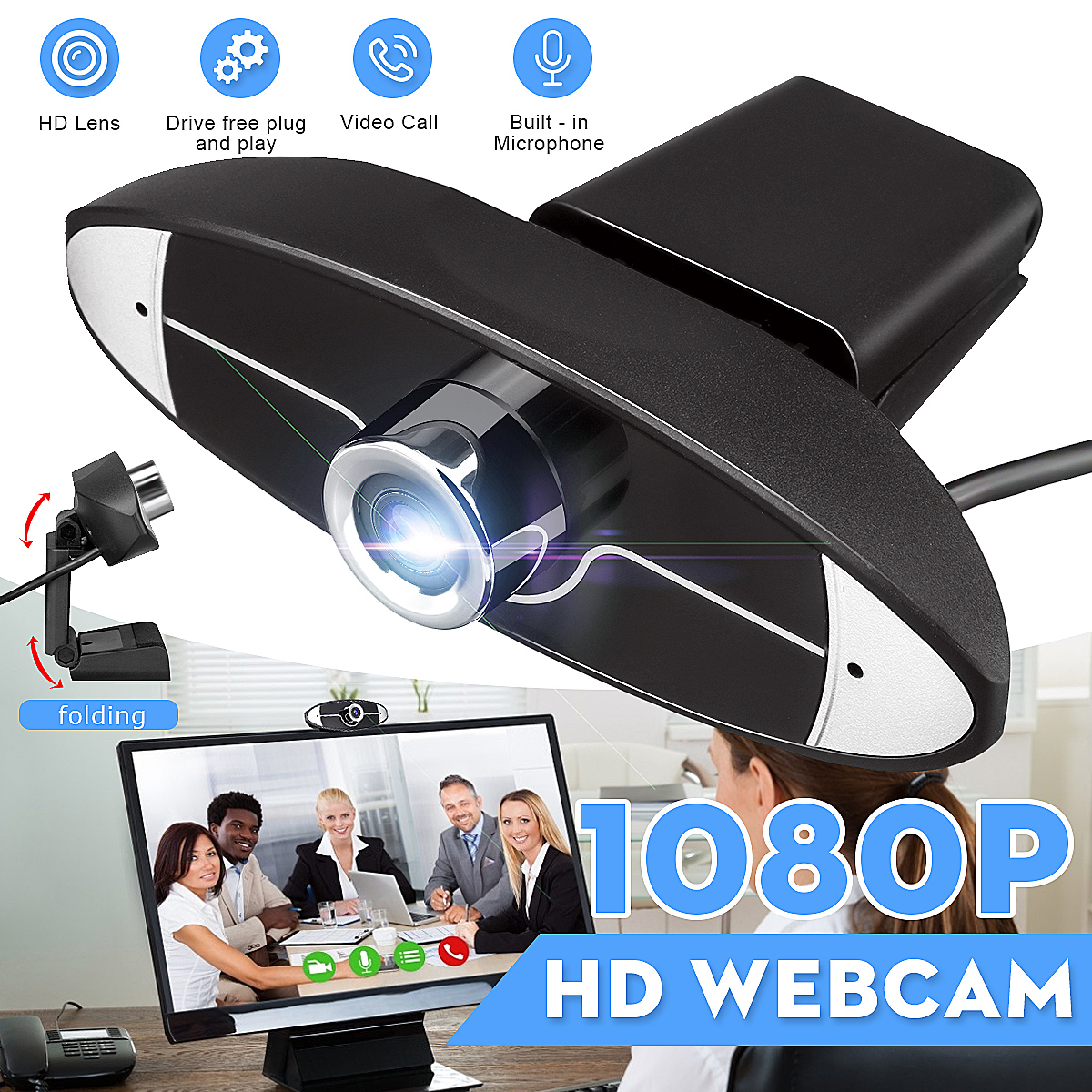 Generic USB 2.0 Webcam Auto Focusing Web Camera Cam with Microphone For Laptop Desktop