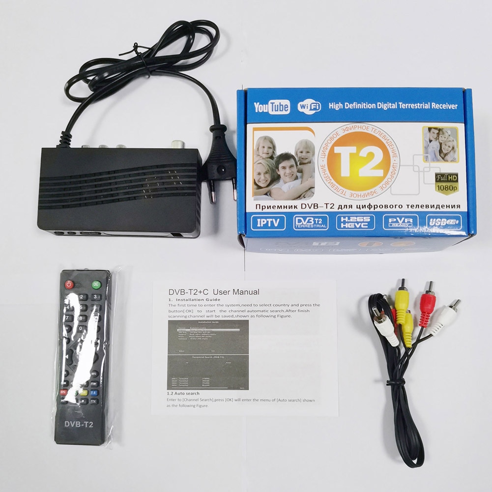 Smart TV BOX STB DVD HIFI  STB 1080P Digital Set Top TV Box Converter DVB-T2 H.265 Video Display  EU PlugUSB2.0. 