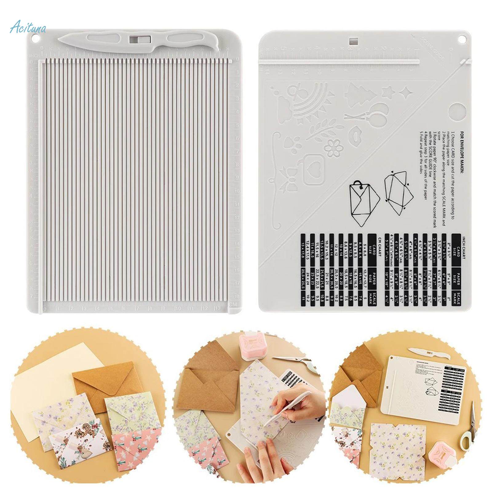 Score Board Set DIY Paper Punch Decorative Envelope Maker Score and Fold Tool for Journaling