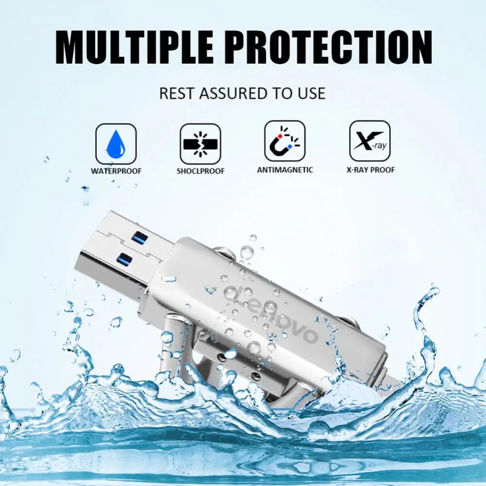 Lenovo USB 3.0 Flash Drives 2TB 1TB Mobile Memory Stick TYPE-C 2 In 1 Pen Drive 512GB 256GB 128GB High Speed Flash Disk For ps4. 