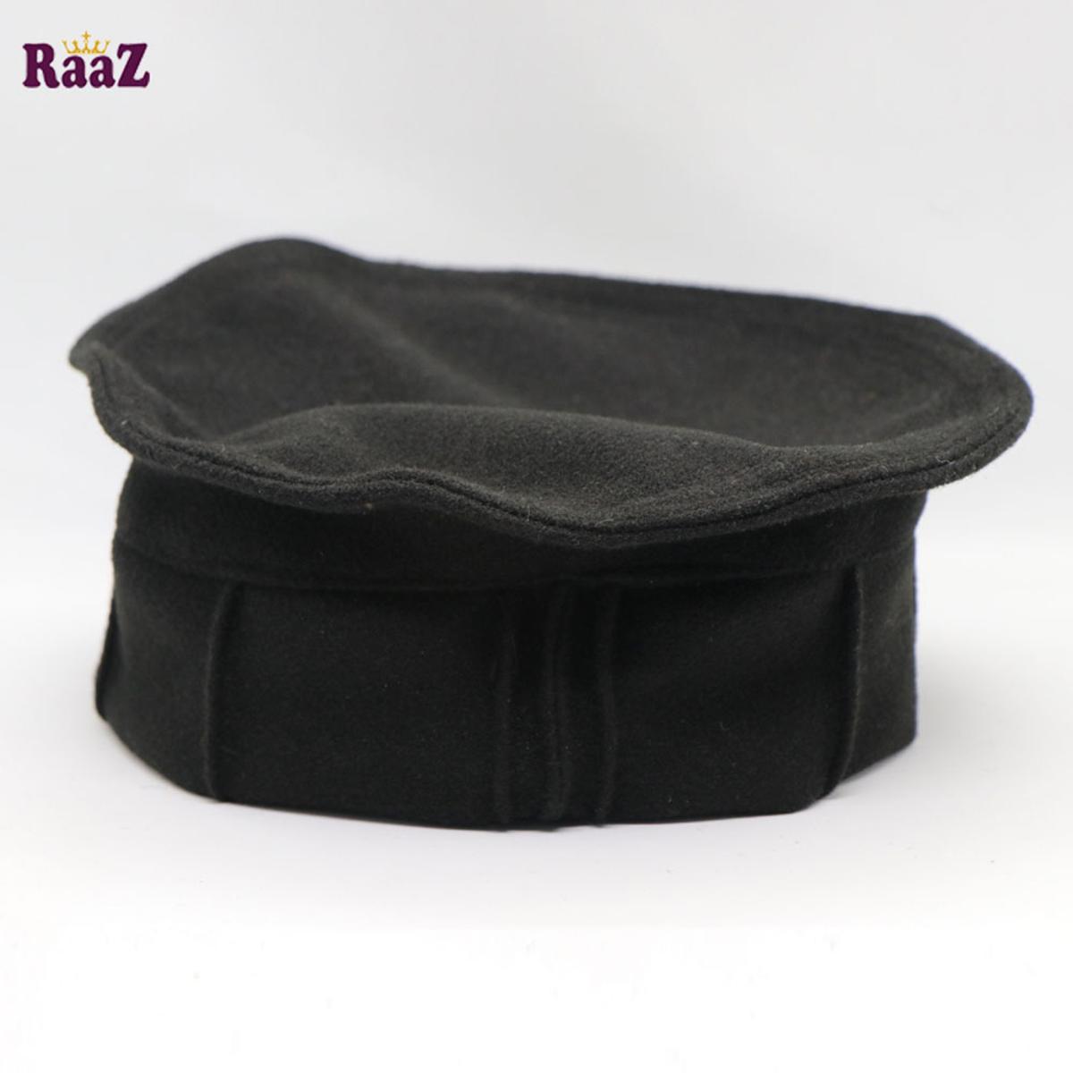 Black Wool Winter Stylish Afghani Prayer Tupi - Cap For Men