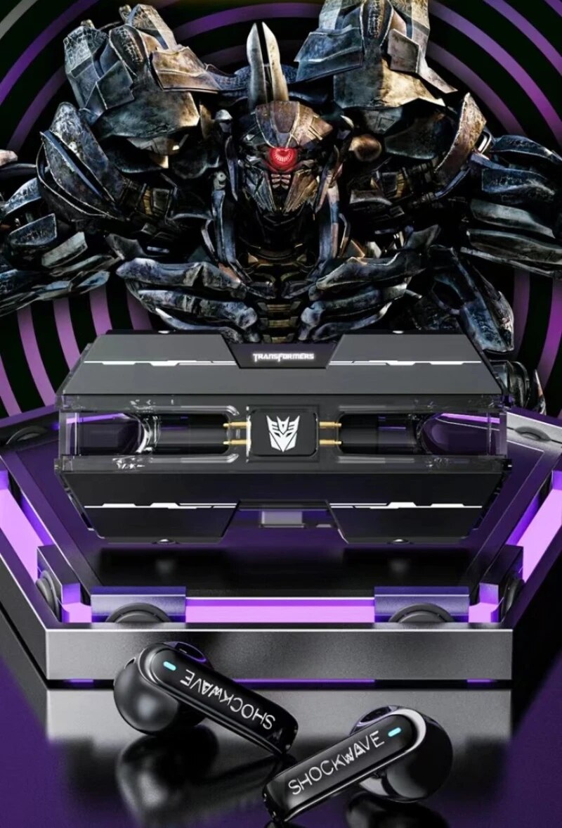 New Transformers Bumblebee Space Warship TWS Bluetooth Earphone Megatron Low Latency HIFI Stereo Wireless Game Headset. 
