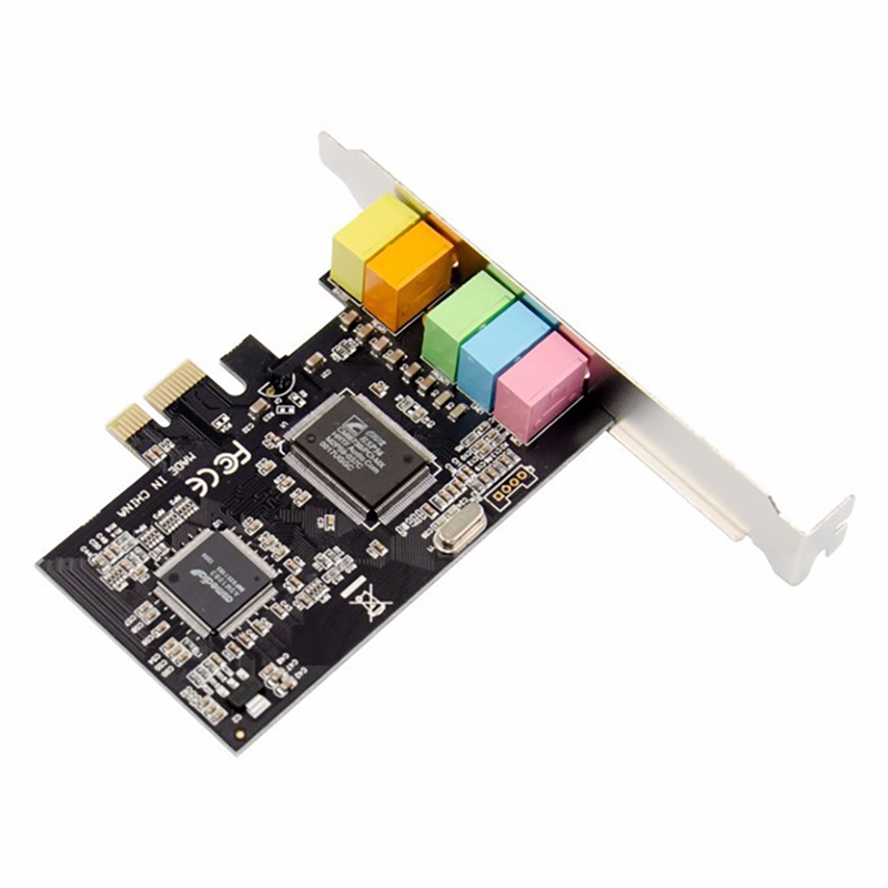 PCIe Sound Card PCI-E X1 CMI8738 Chip 32/64 Bit Sound Card Stereo 5.1 Channel Desktop Built-in Sound Card for PC. 