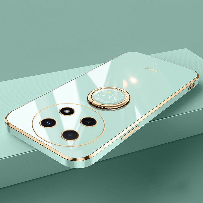 New Phone Case For Huawei Nova 12i Cover Soft 6D Electroplating Antioxidant Ring Bracket Attraction For Huawei Nova 12i Case