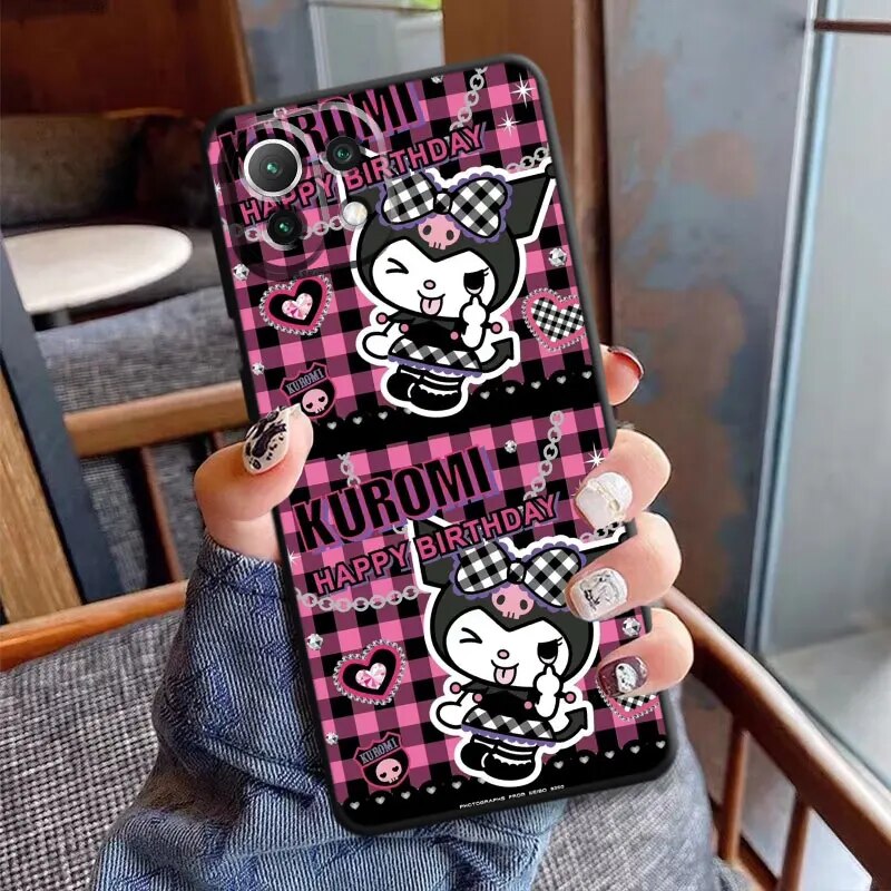 Hello Kitty kuromi Cover Shockproof Phone Case for Vivo V20 Y15 Y81 Y31 Y19 Y53 V17 S1 Y70 Y17 V21 Y20 Y11 Y72 5G Black Soft. 