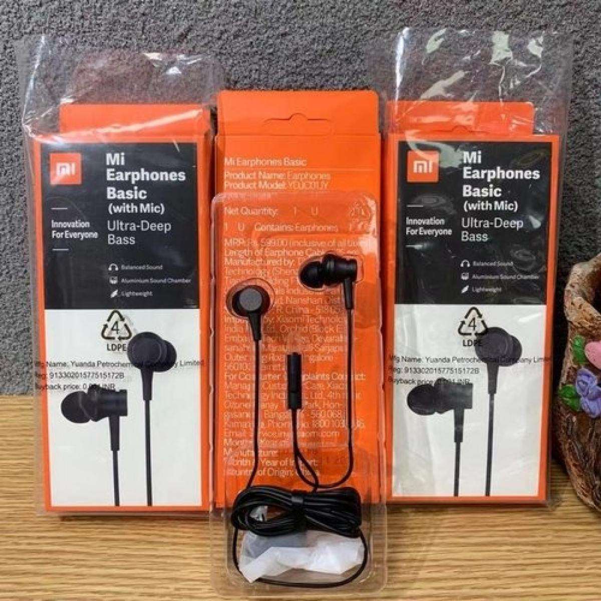 MI Earphone Basic with Ultra deep bass and mic Black