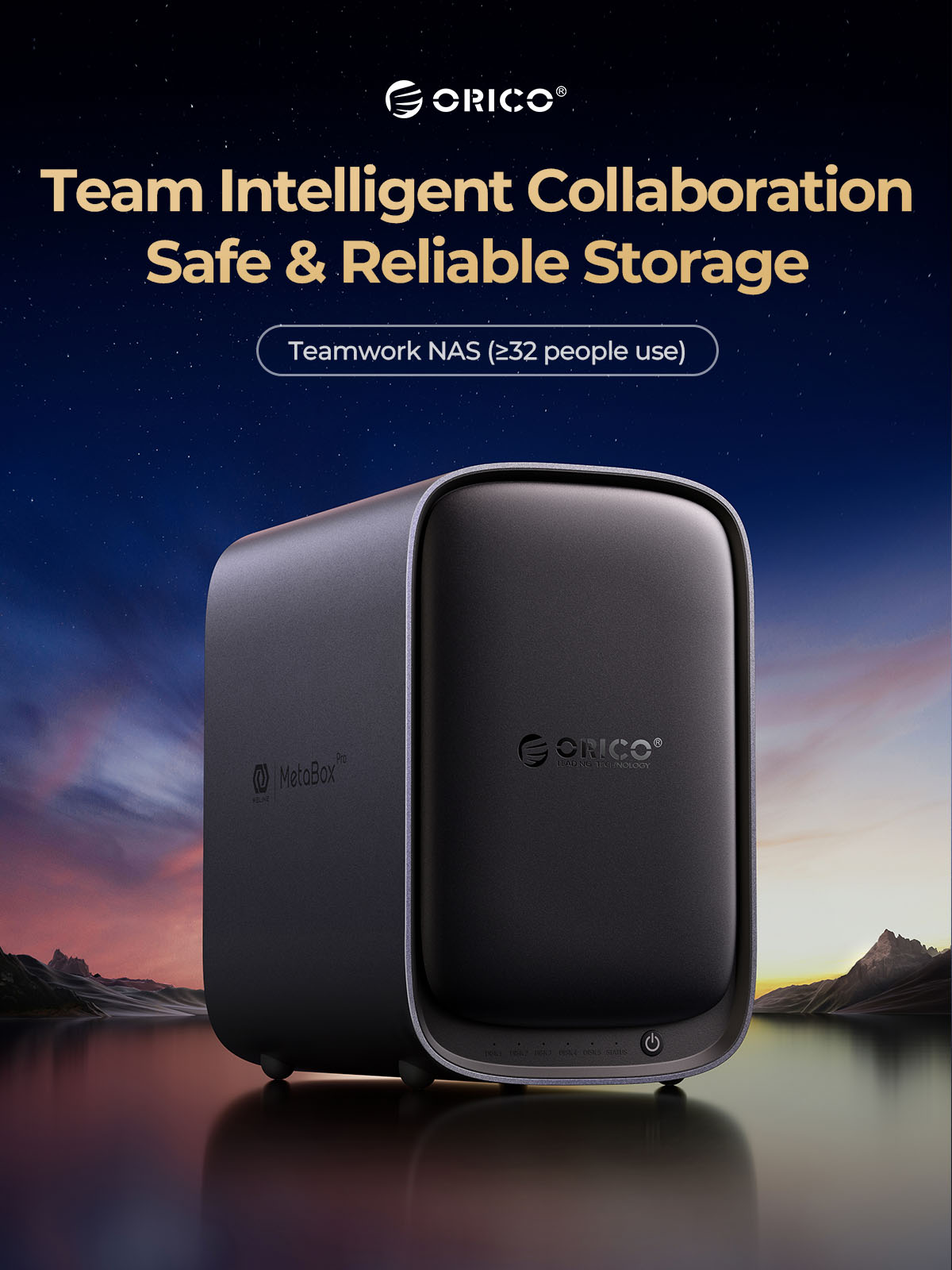 ORICO MetaBox Team Storage 3.5"Type-C Network Attached Storage Support Docker Multi-account Access Security Encryption NAS. 