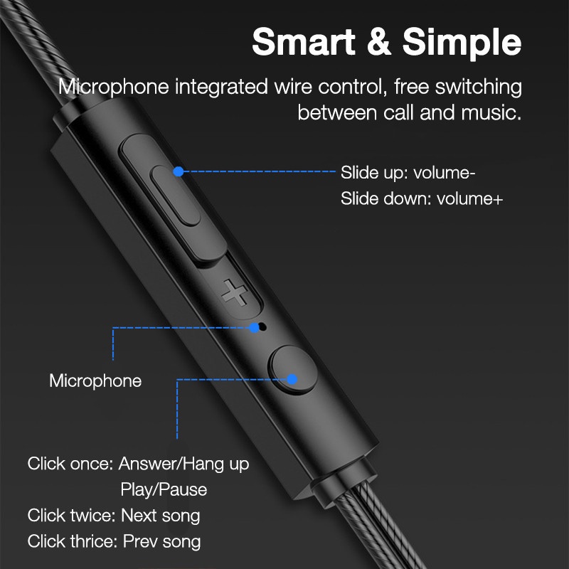 Newmsnr headset with Microphone headset Noise Cancellingearpiece 3.5mm Portable Wired headset Volume Control headset Android earpiece. 