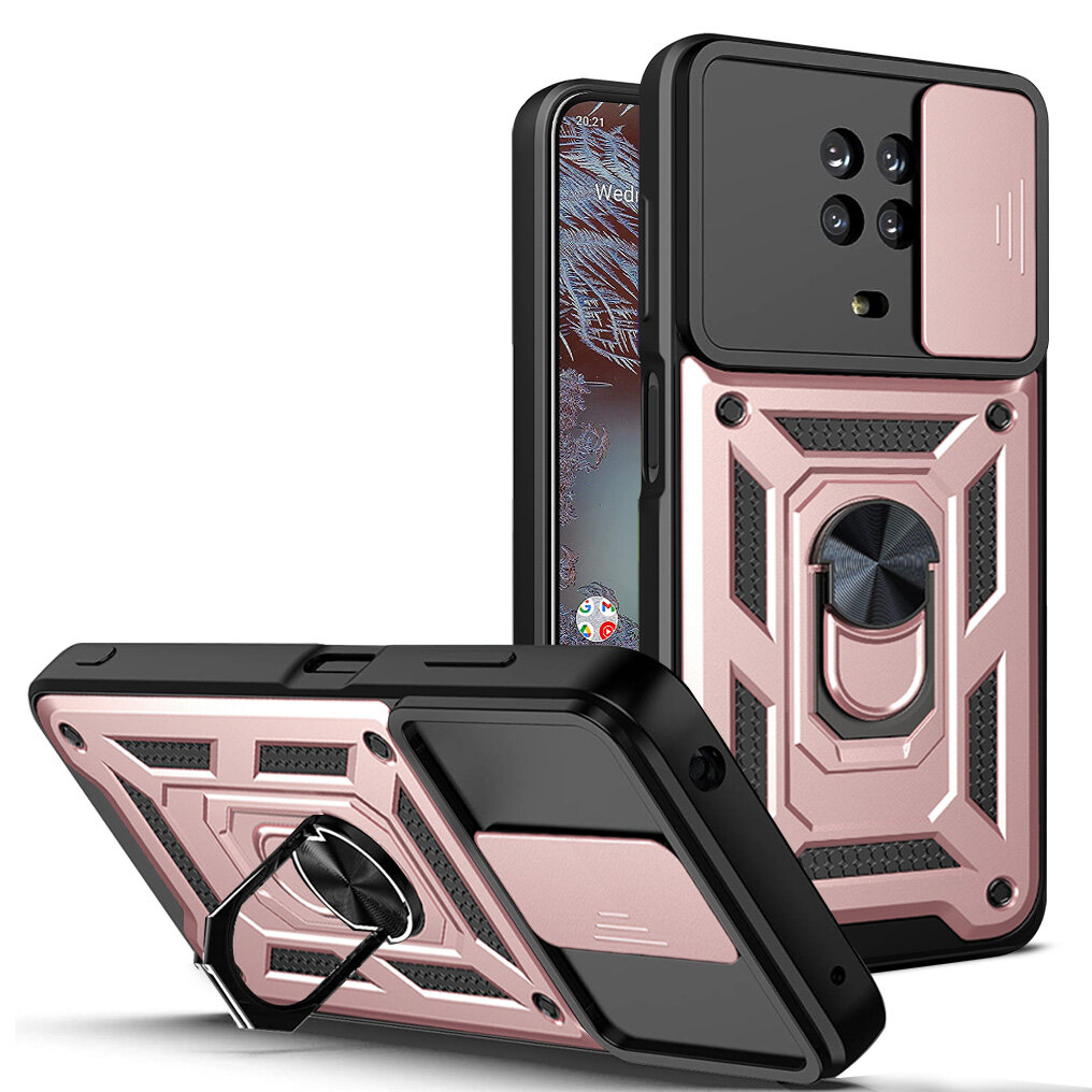 For Nokia G10 Case Armor Ring Slide Push Pull Window Camera Protect Ring Kickstand For Nokia G20 Cover. 