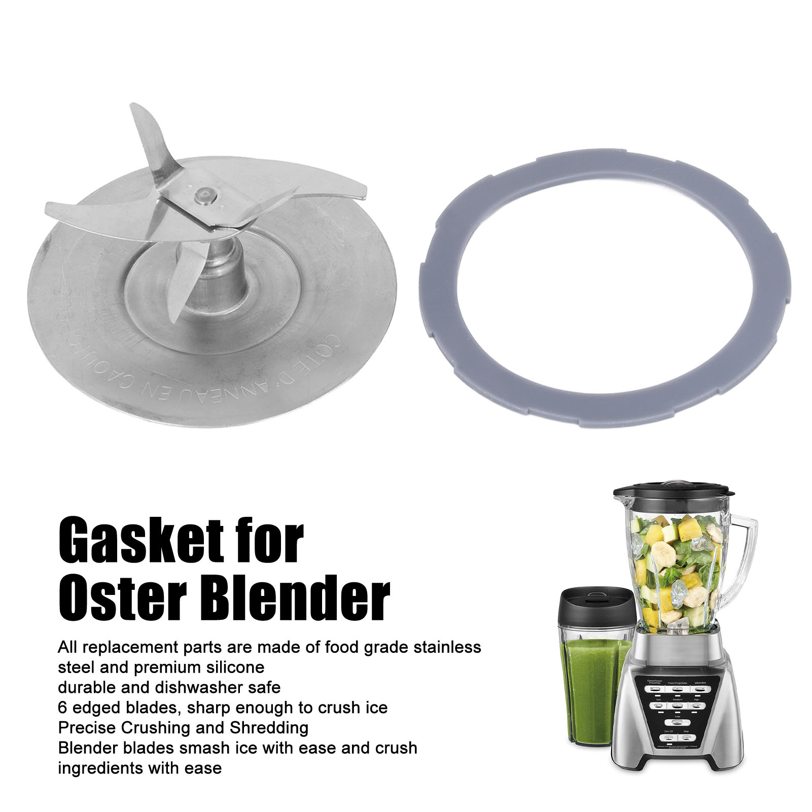 Blender Blade and Gasket, Food Grade Blender Blade for Juicer. 