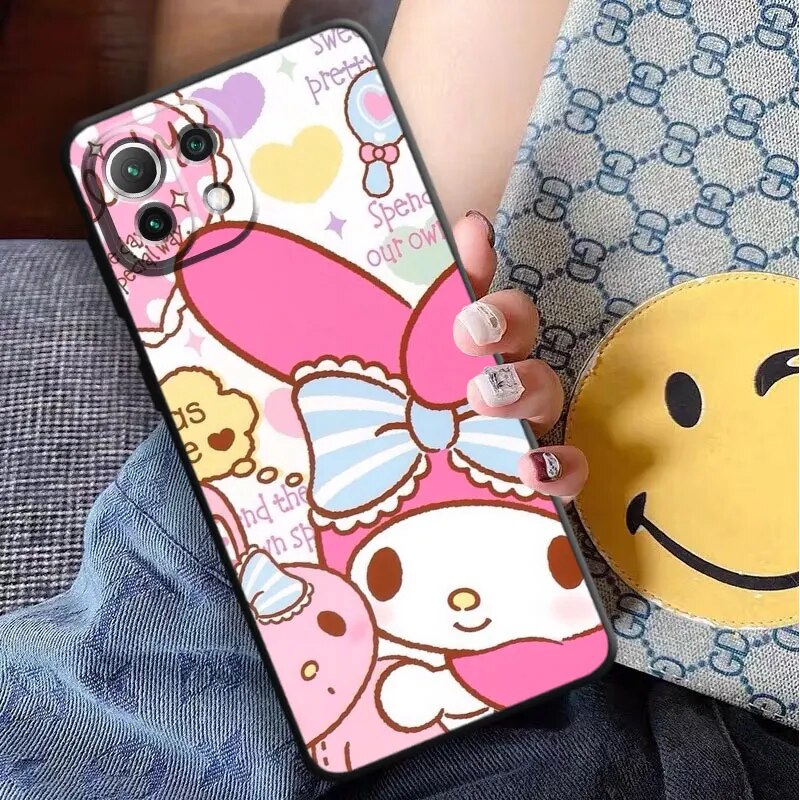 Hello Kitty kuromi Cover Shockproof Phone Case for Vivo V20 Y15 Y81 Y31 Y19 Y53 V17 S1 Y70 Y17 V21 Y20 Y11 Y72 5G Black Soft. 