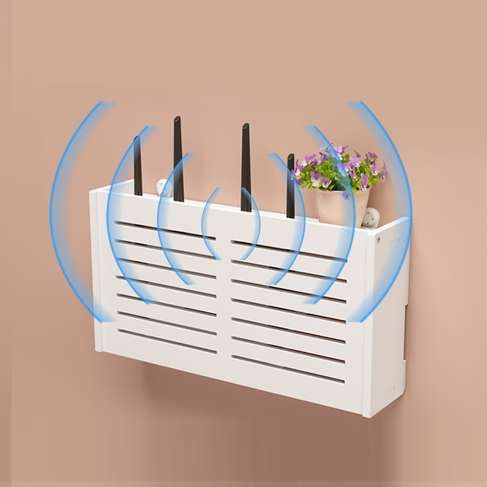 Wireless Wifi Router Storage Box Wall Hanging PVC Panel Shelf Plug Board Bracket Cable Storage Organizer Home Decor. 