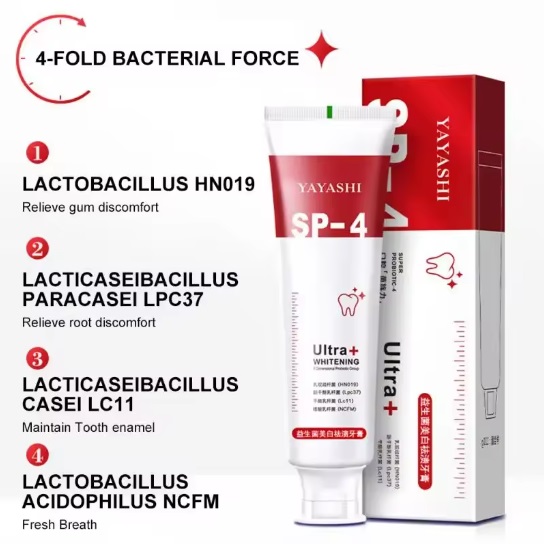 Yayashi sp-4 Probiotic Toothpaste freshen breath maintain oral health whiten teeth Stain Removing Sp-4 Toothpaste Teeth Cleaner Plaque Remove. 