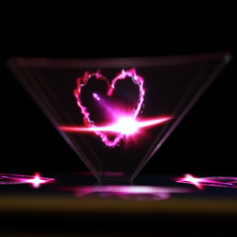 3D Holographic Hologram Display Pyramid Projector Video for Phone &Tablet pad. 
