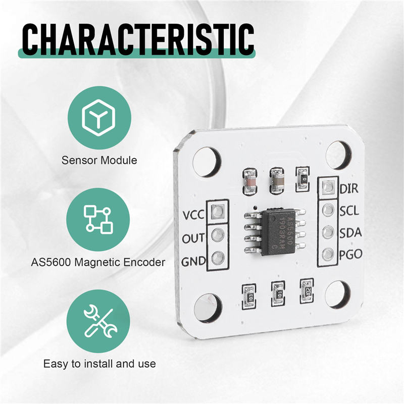 4Pcs AS5600 Magnetic Encoder Magnetic Induction Angle Measurement Sensor 12Bit High Precision. 