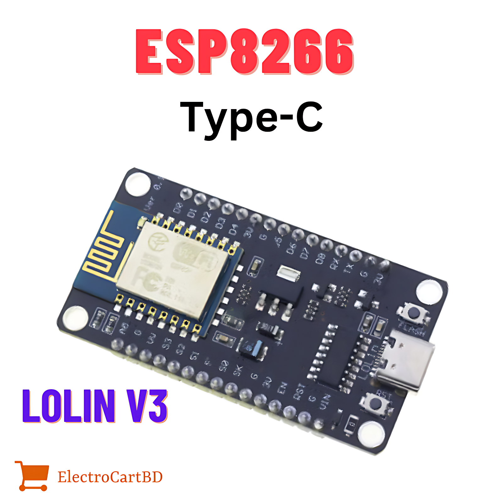 Nodemcu esp8266 v3 ch340 lua wifi esp8266 12e usb type c daraz bd