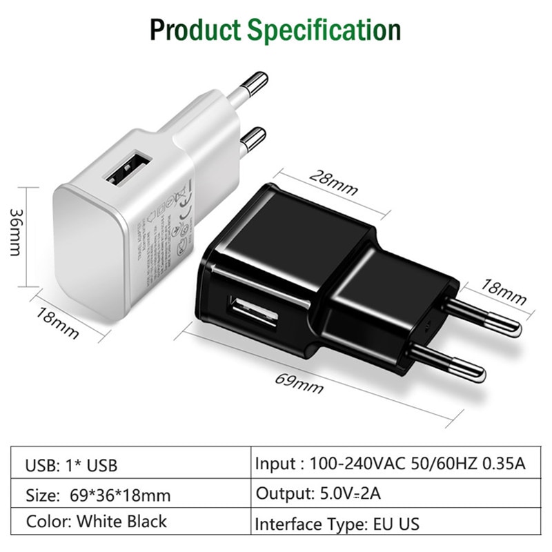 【happy one】5V 2A EU Plug Charger Adapter Micro USB Charging Cable For Samsung J3 J5 J7 J4 J6 + A6 A7 A8 J2 A3 Wall Charger. 