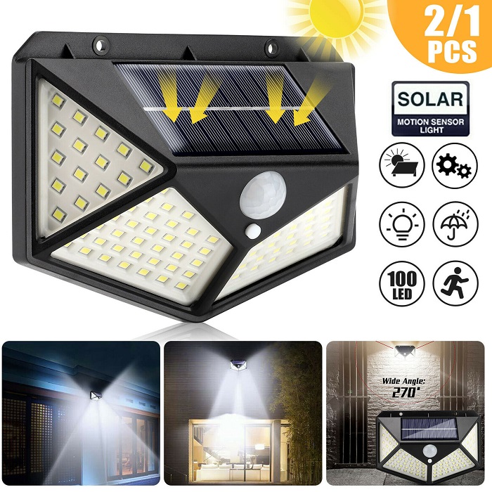 Solar Power Well Light 100 LED Motion Sensor With 2200mAh Battery