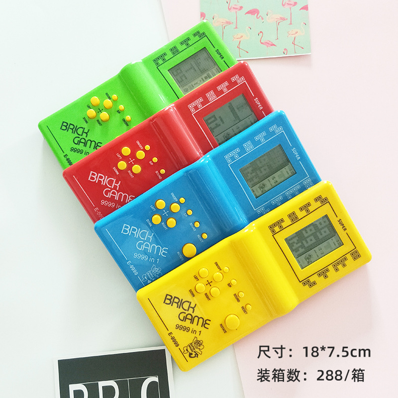 Tetris game machine childhood post-80s nostalgic boxed electronic black and white handheld game console toys wholesale. 