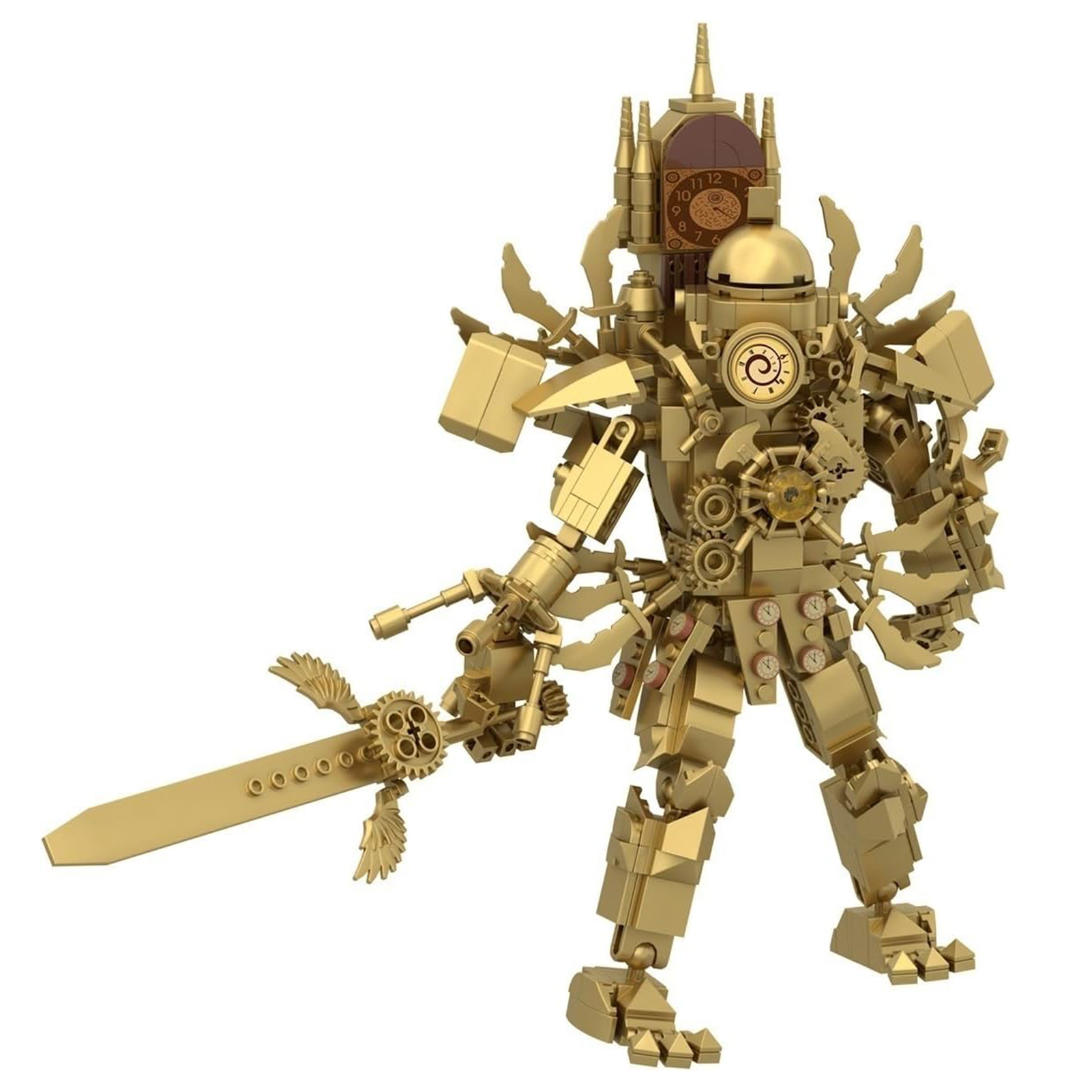 Super Clock Man Building Block Toy 550-piece Clockman Building Block Toy Model Fun Assembly Clockman Block Toy for Kids Birthday Gift Home Office Decor Smooth Edge Desktop Figurine Building Toy. 