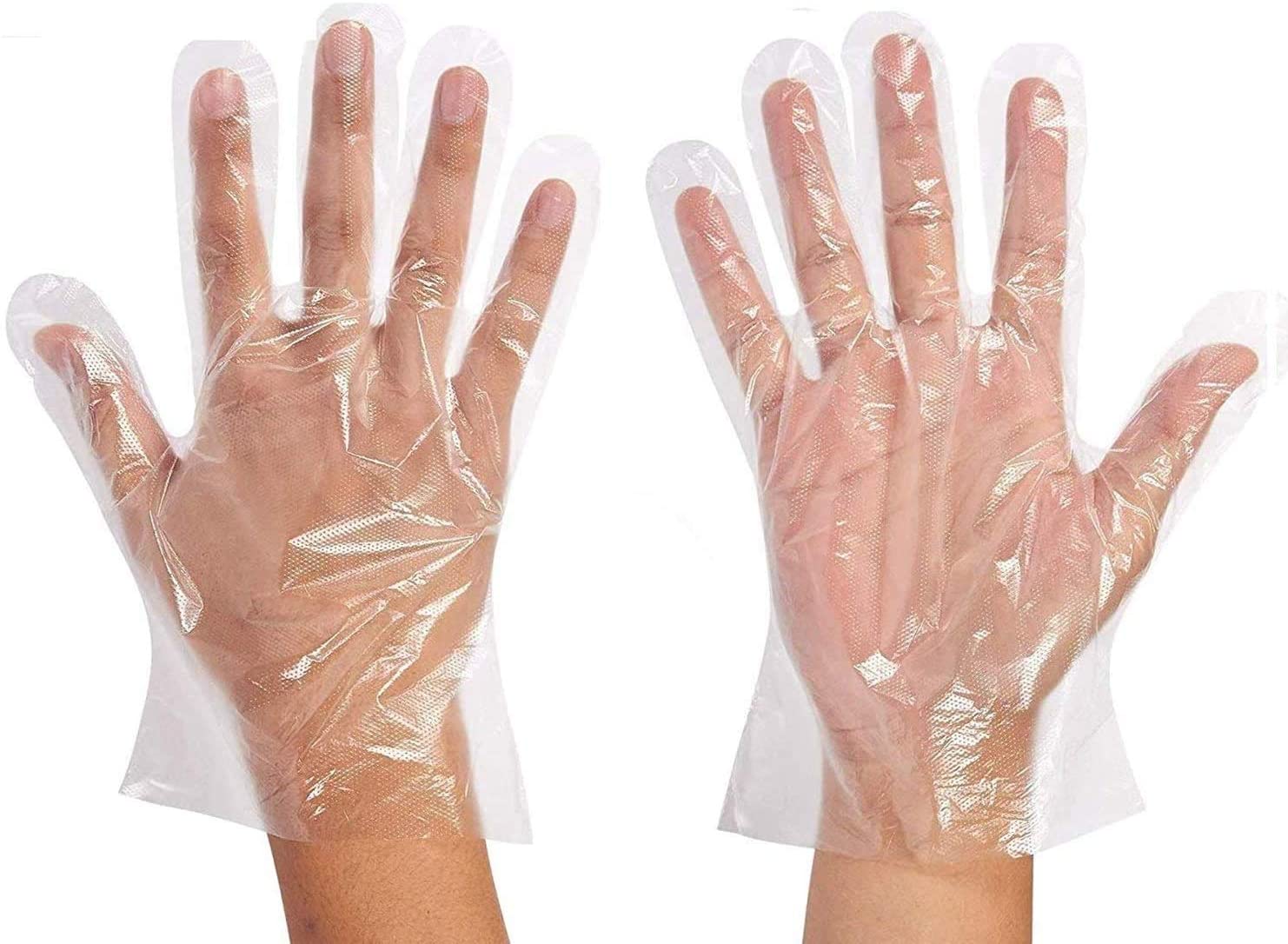 100 Pcs  Clear Plastic Gloves,  Eco-friendly Hand Gloves, Multi-Purpose Safety Cleaning Food Safe Gloves For Cooking, Medical Care, Gardening, Hair Salon, Spa, Home, Kitchen, and Bathroom. 