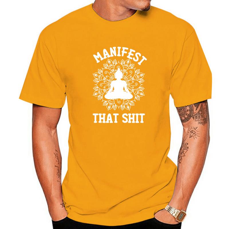 Manifest That Shit Mandala Law Of Attraction Spiritual Gift T-Shirt Coupons Man T Shirts Cotton Tops & Tees Printed. 