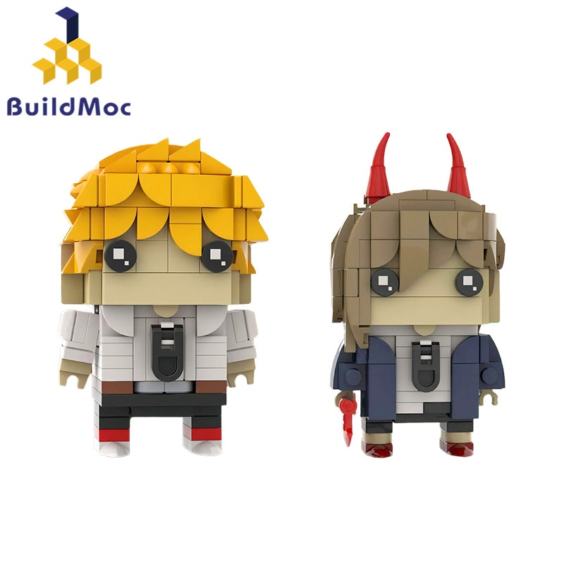MOC Anime Chainsawed Man Denji Statue Building Blocks Set Demoned Pochitar Character Figures Brickheadz Bricks Birthday Toy Gift. 