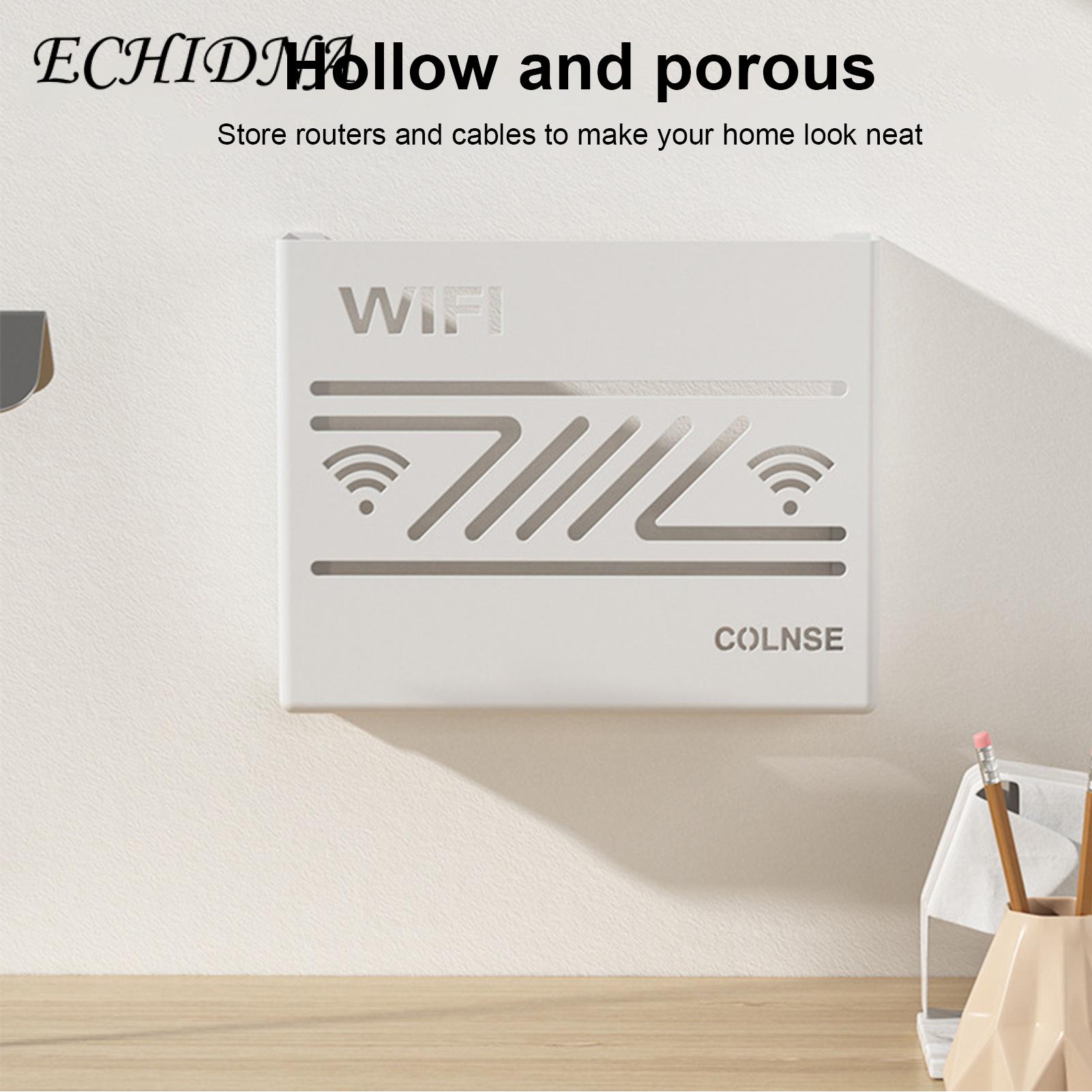 Heavy Duty Router Box Multi-functional Wall Mount Storage Rack for Wifi Router Tv Set-top Box More Efficient Heat Dissipation Modern Design Home Organizer for Southeast Asian Buyers Strong Durable. 