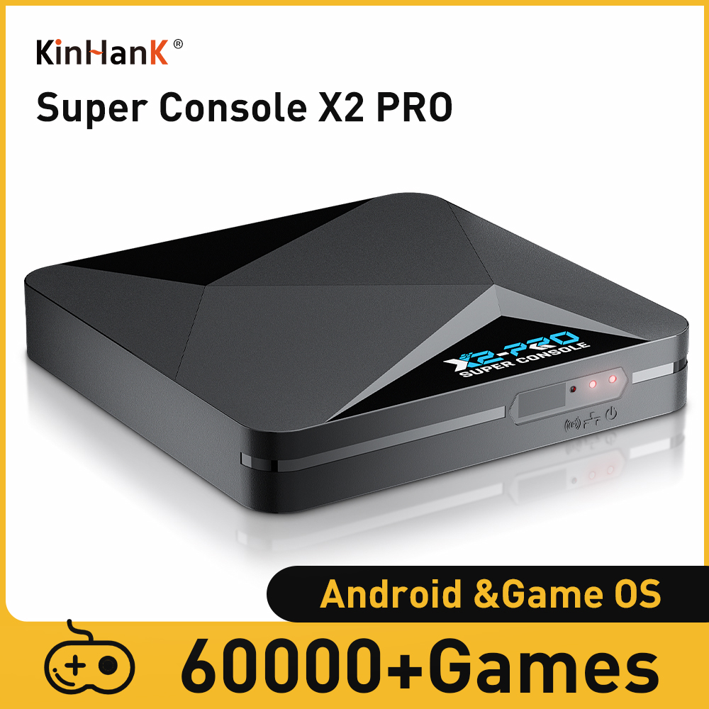 KINHANK Super Console X2 Pro Game Box Retro Video Game Console 60000 Video Games for ARCADE/MAME/DC/SS with Gamepad Gift for Kid