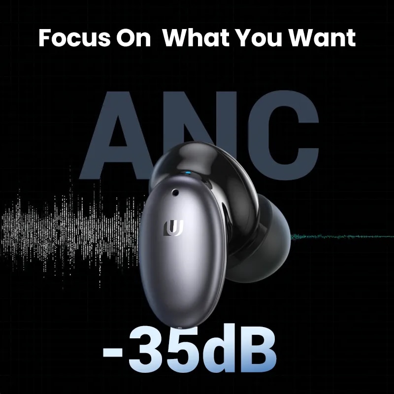UGREEN HiTune X6 ANC Wireless Headphone Bluetooth 5.1 TWS Earbuds ANC 35dB Hybrid Active Noise Cancelling for iPhone 15 Pro Max. 