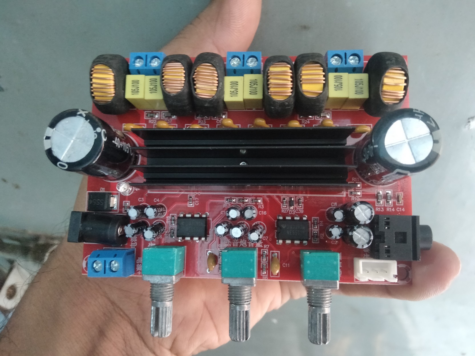 Amplifier circuit board 2.1 stereo+ woofer Tpa3116D2 16pin ic Board. 