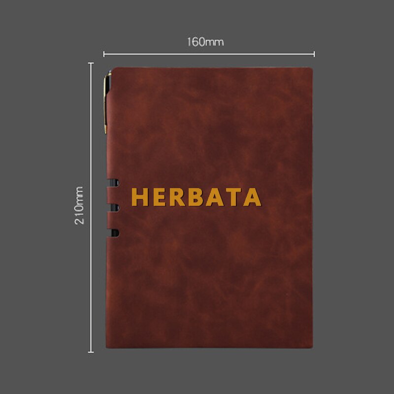 【happy one】Leather Notebook Notepad Business Planner Notebook Diary Journal For Office School Supplies Gifts CL-1521. 