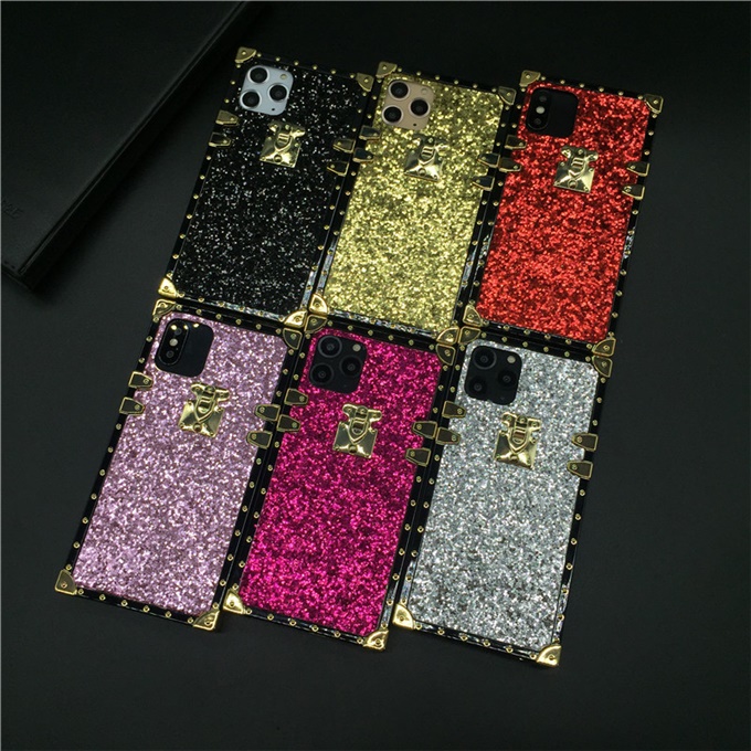 Luxury Bling Square Case for iPhone 14 PRO MAX 11 12 PRO XS X XR Sequins Shinning Phone Cover for iphone 13 PRO MAX 7 8 14 Plus. 