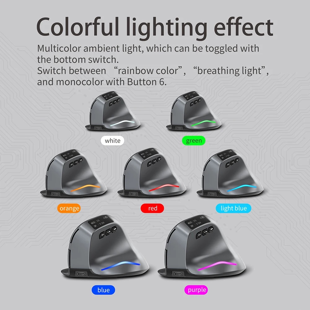 ZELOTES F-26C Ergonomic Vertical Mouse 2.4G Wireless Computer Gaming Mice USB Optical Mouse 3200DPI Gamer Mause For Laptop PC