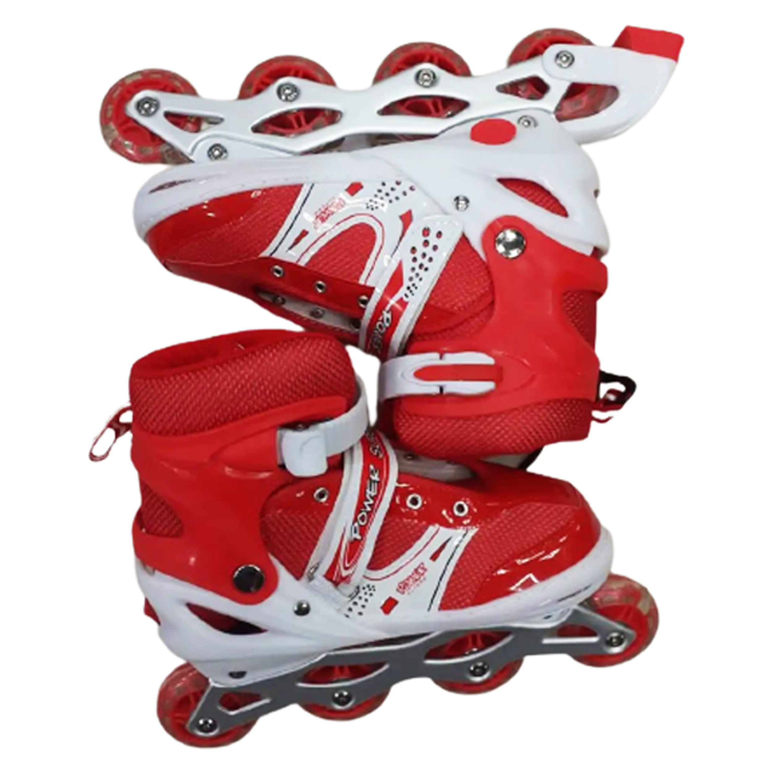 Inline roller skates shoes Red & White -1 Pair- Size (35-38)