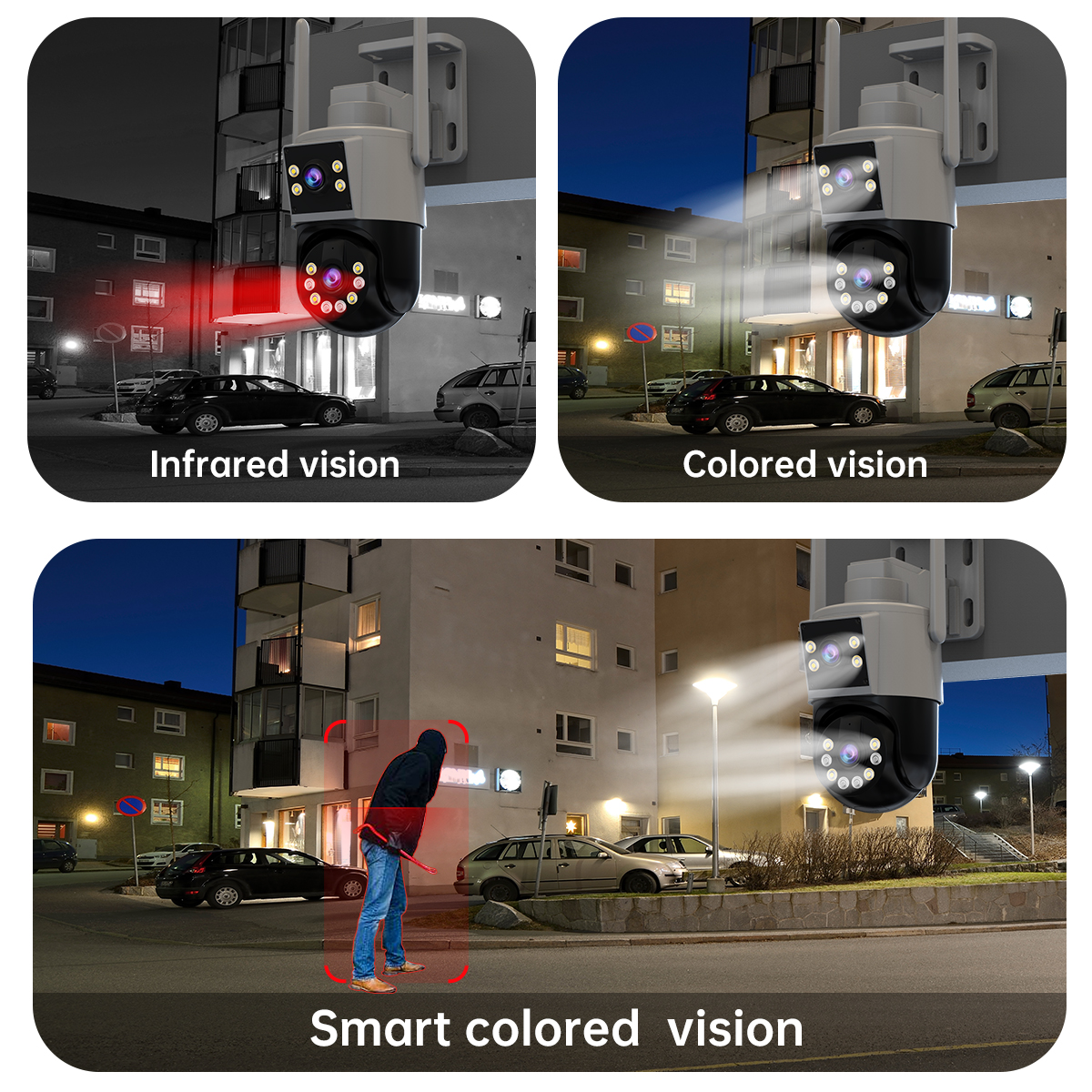JOOAN 10MP 6MP PTZ Wifi Camera Outdoor Dual Lens Dual Screen IP Camera AI Tracking Security Protection CCTV Surveillance Camera. 