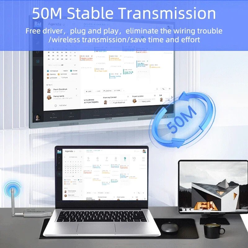 5.8G 4K 1080P 50M/100M/150M Wireless HDMI Video Transmitter Receiver Extender Display Adapter Dongle For TV Monitor Projector PC. 