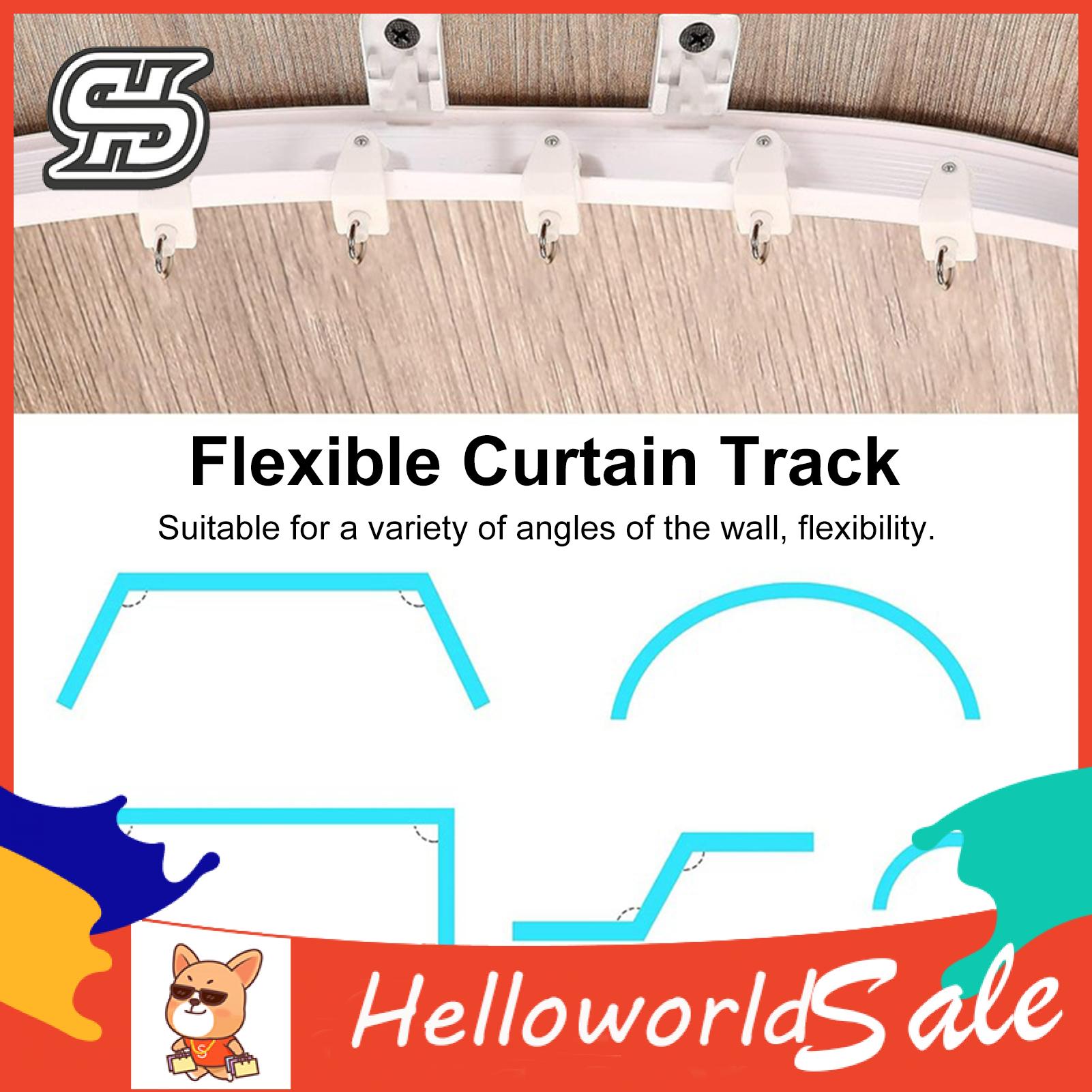 Hospital Bed Partition Curtain Track Flexible Ceiling Curtain Track System for Easy Room Divider Installation 1/3/5m Lengths Smooth Sliding Ideal for Rvs Bay Windows Complete Kit Included Bendable. 