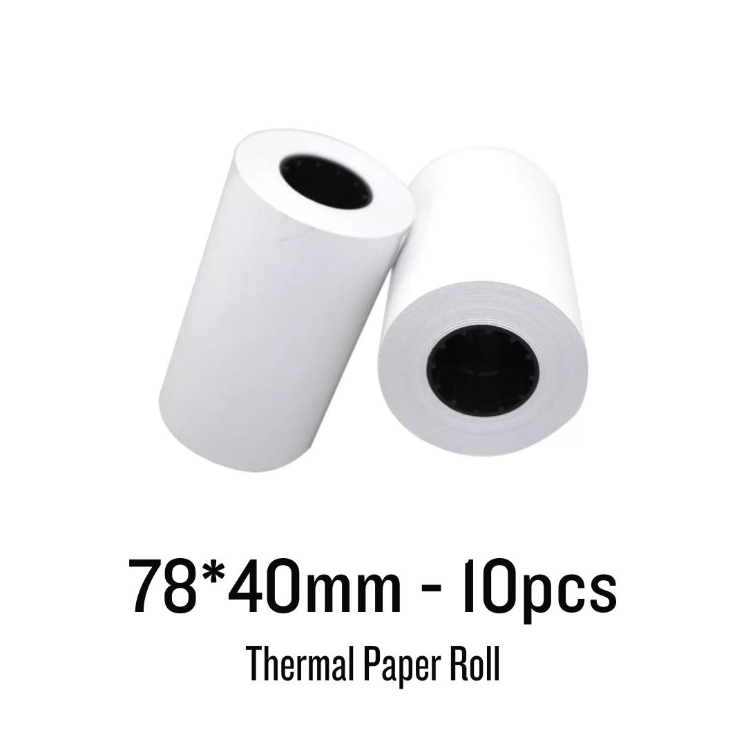10Rolls (78x40mm) Thermal Paper Rolls for 3-Inch width (80mm) POS and Receipt Printers – Durable, High-Quality, Fade-Resistant for Clear, Long-Lasting Prints. 