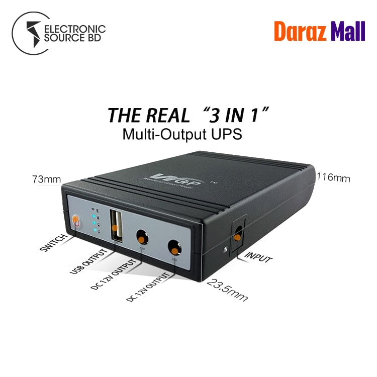 WGP Mini UPS 10400 mAh DC UPS for Router, Onu, CCTV_ 5 9 12 Volt Output. 
