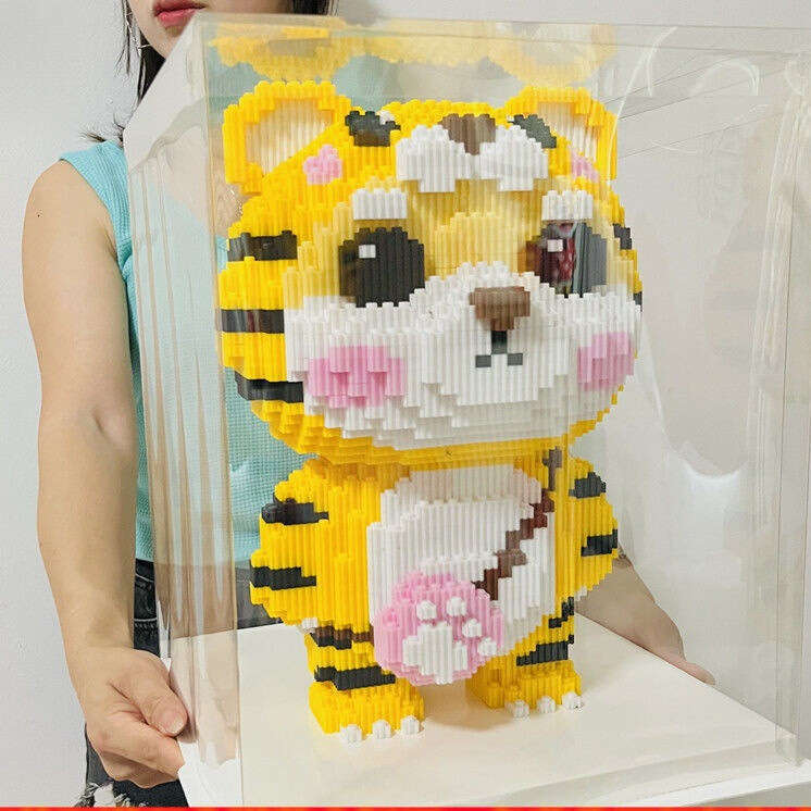 Compatible with LEGO oversized tiger building blocks small particle 3D puzzles difficult to assemble children's toys for girls