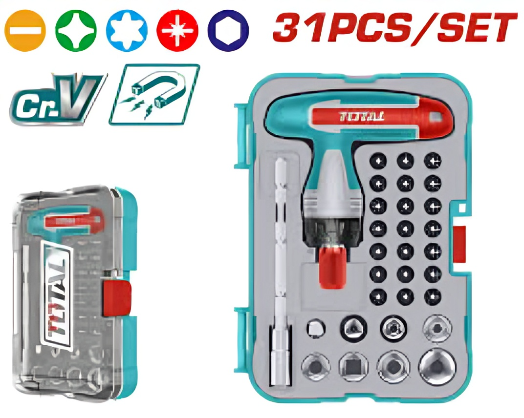 TOTAL 31pcs T-handle Wrench Screwdriver Set — Super Tools