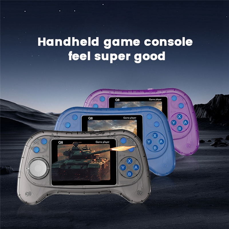 Q8 Handheld Game Console 3.0 Inch Screen 800-In-1 Classic Games 2 Player Support TV Connection for Kids Children C. 