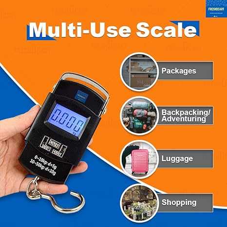 Portable Hook Weighing Machine Digital Type Manual Weight M/c 10 Kg-50Kg Temp Scale for Home. 