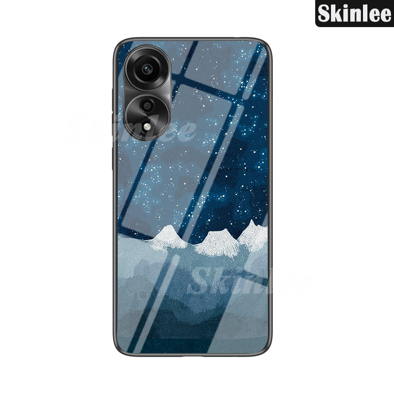 Phone case For OPPO A78 4G NFC Back cover Couple Starry Moon Glossy Glass Meteor Start cover For OPPO A78 5G Cover cases