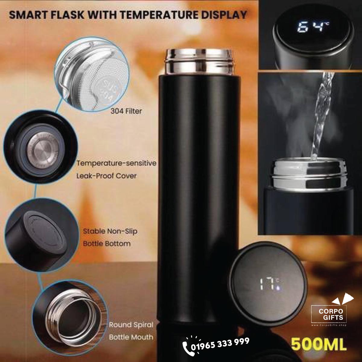 Smart Vacuum Insulated Water Bottle with LED Temperature Display 500 ml Flask