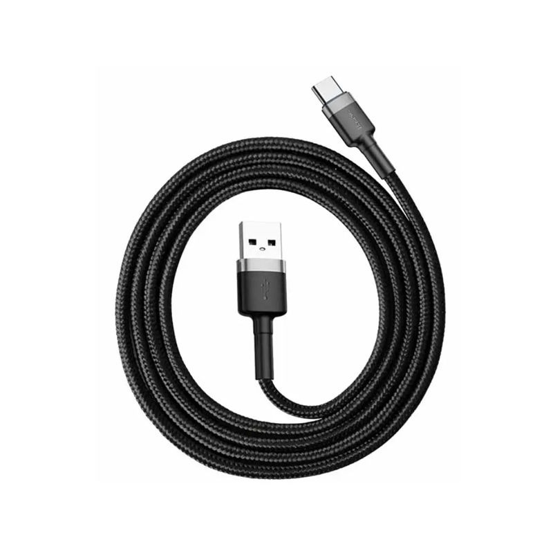 Baseus Cafule USB Data Cable For Type-C 3A 1M (CATKLF-BG1) – Gray & Black. 