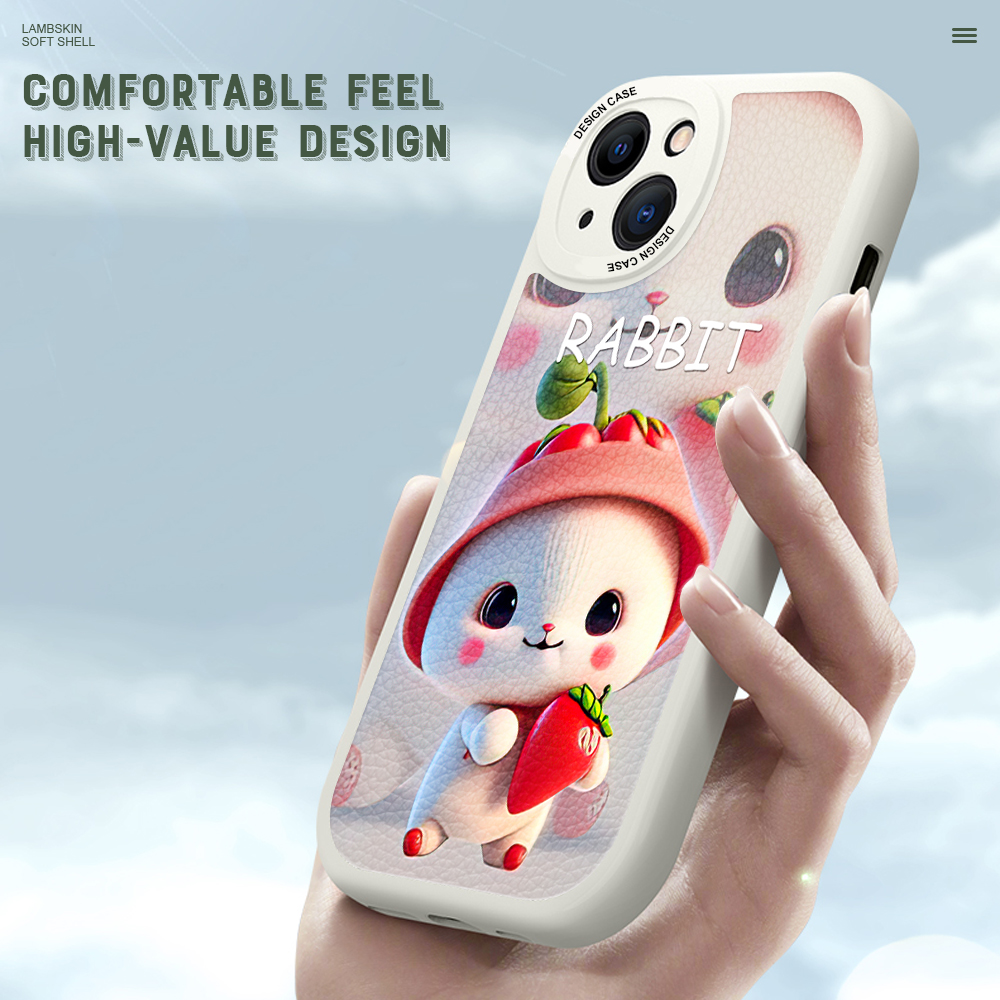 UCUC for Redmi Note 7 Note 7 Pro Back Cover Red Hat Strawberry Bunny Leather Phone Case Ultra Thin Soft Drop Protection Case. 